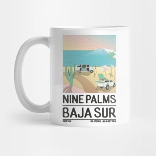 Nine Palms, Baja Sur, Mexico Retro Travel Mug